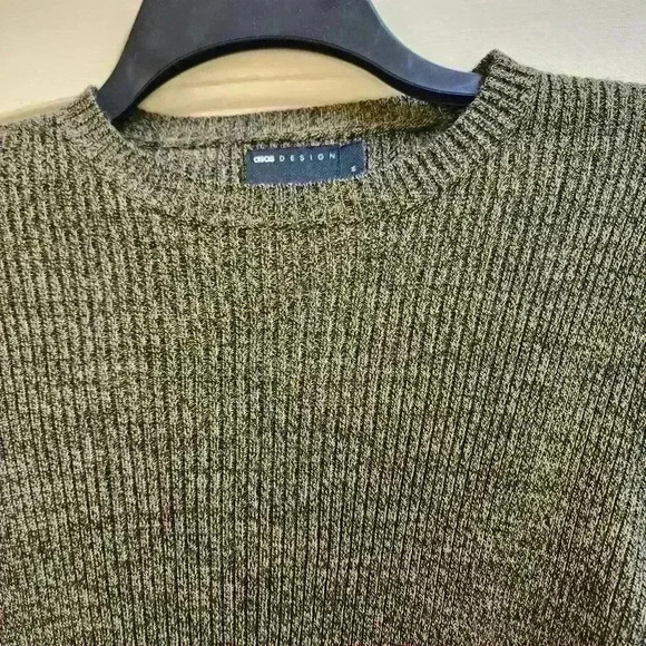 Asos design  heather gold and black long sleeve light sweater size medium - Picture 4 of 6